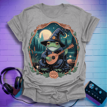 Witchy Frog Playing Lute Fantasy T-Shirt