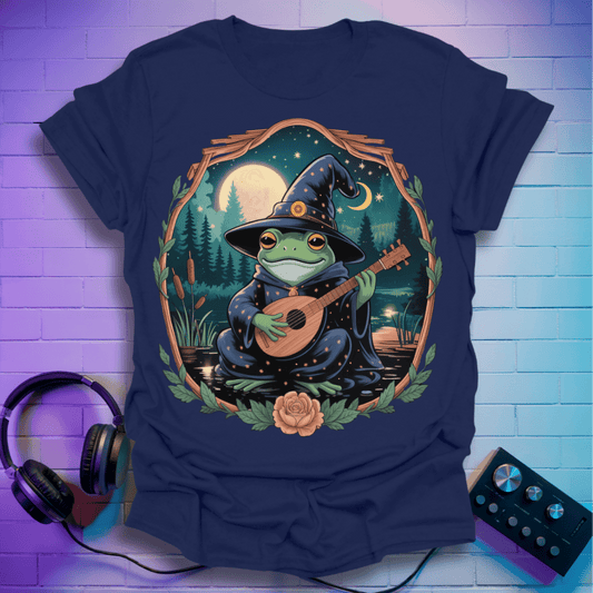 Witchy Frog Playing Lute Fantasy T-Shirt