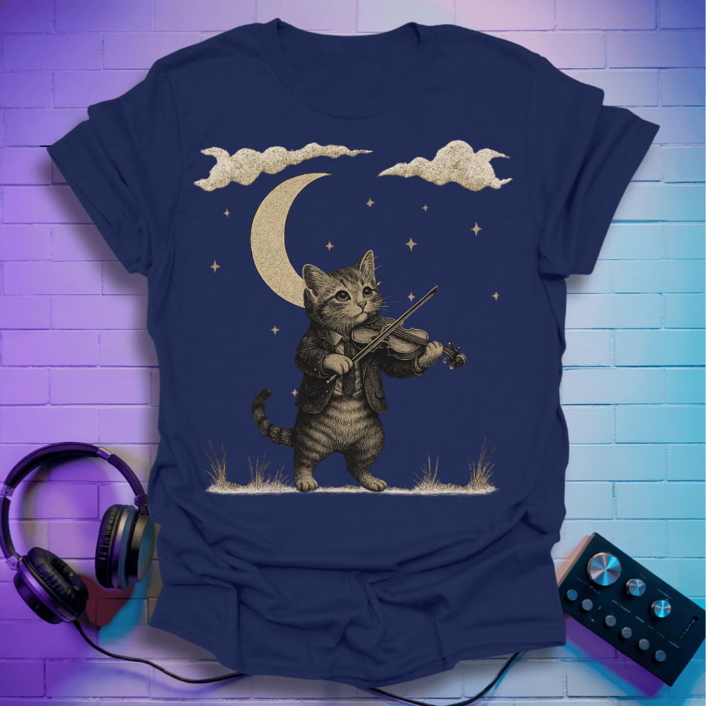 The Forest Violinist Cat T-Shirt