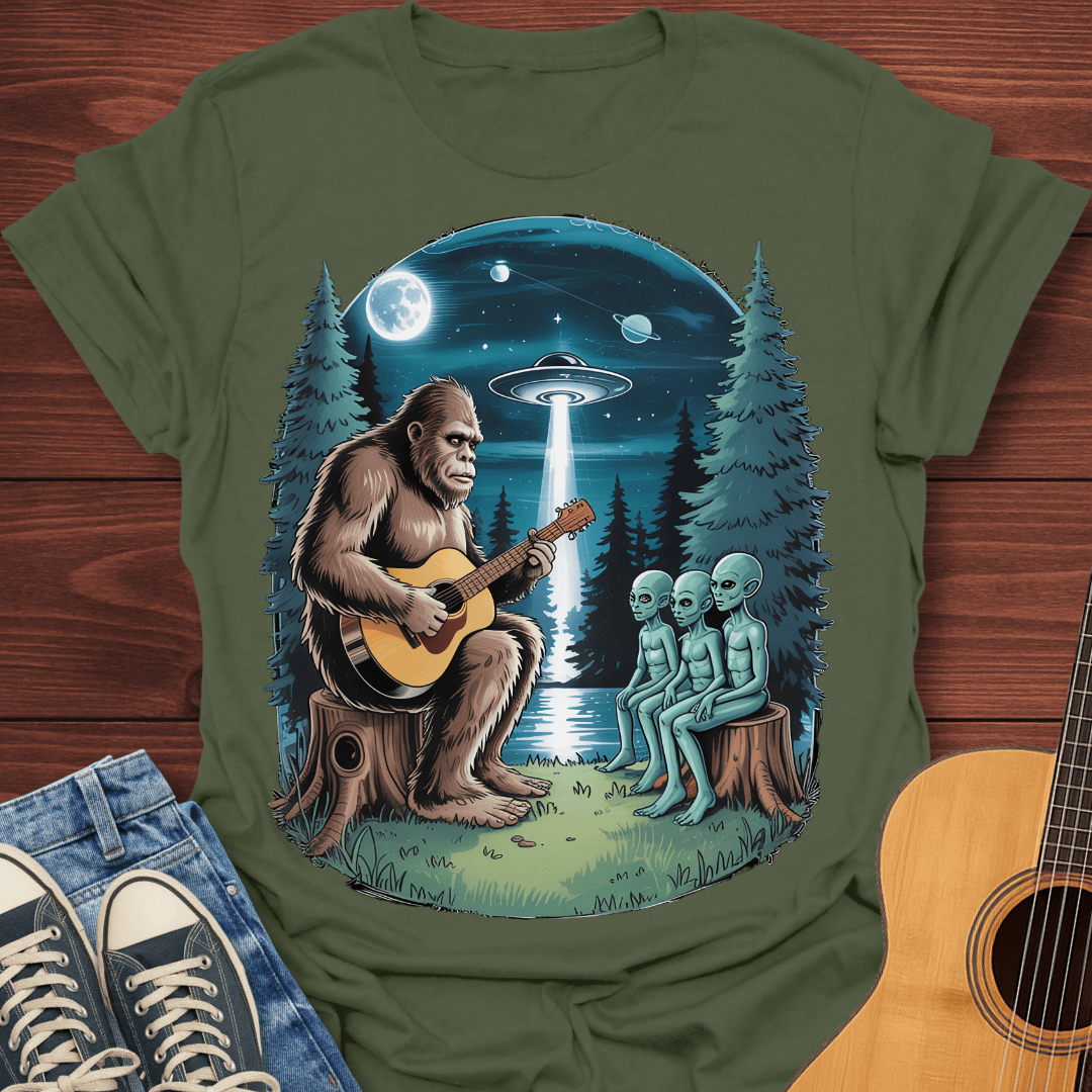 Bigfoot Serenades Aliens T-Shirt
