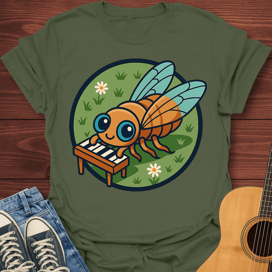 The Cute Piano Cicada – T-Shirt