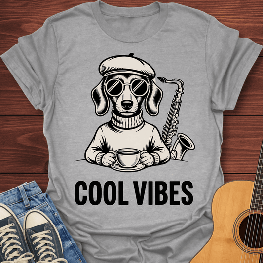 Cool Vibes Hipster Dog T-Shirt