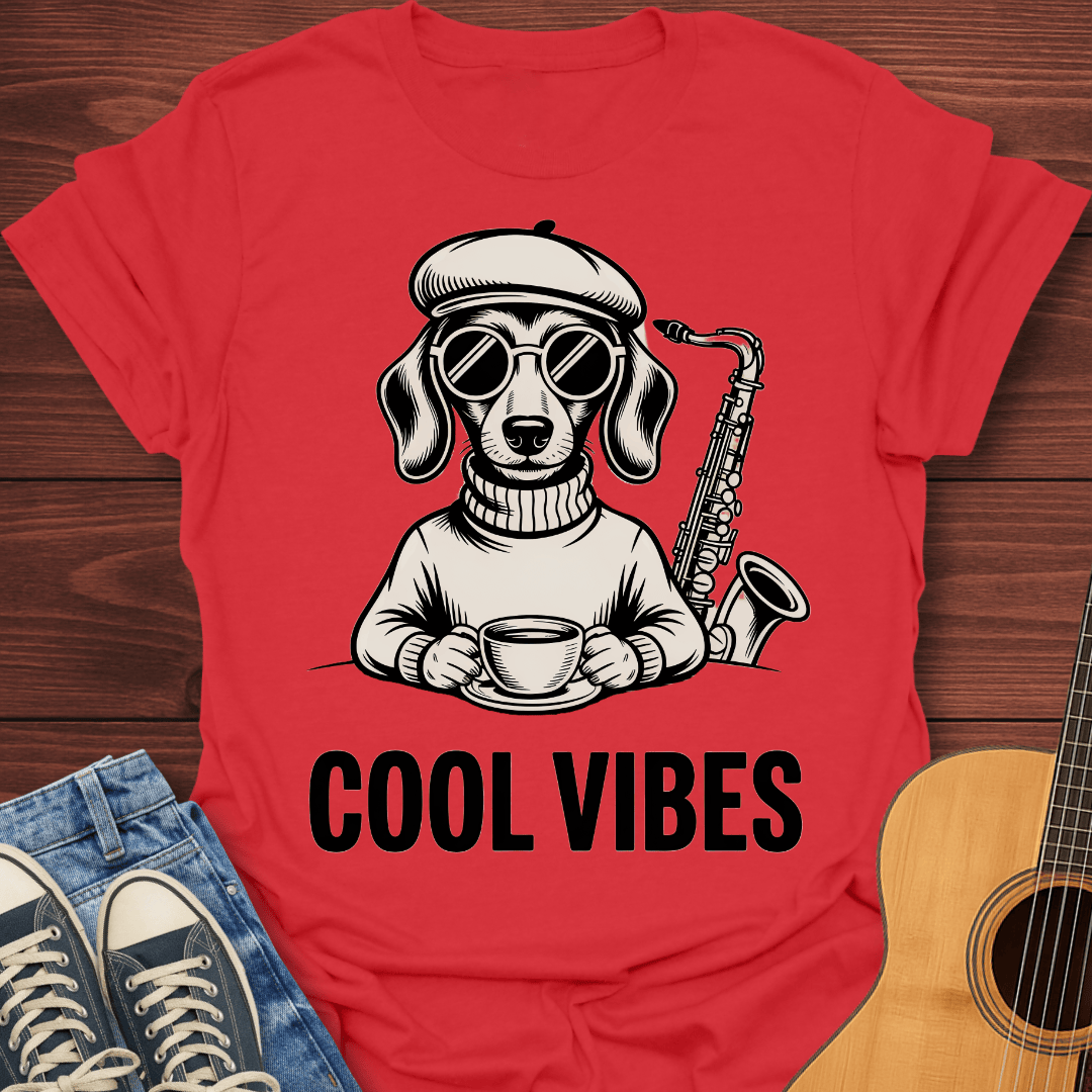Cool Vibes Hipster Dog T-Shirt