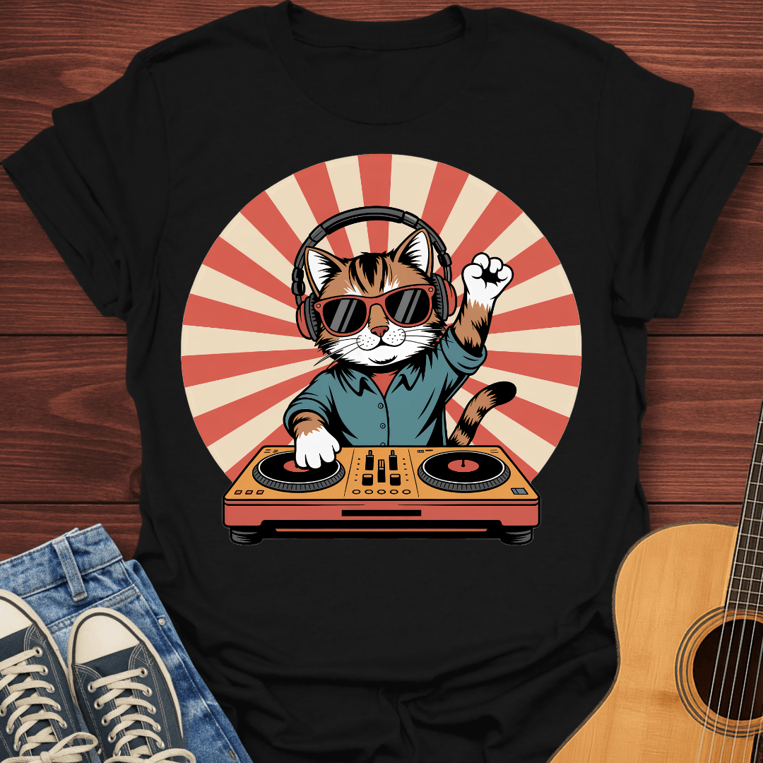 DJ Sunburst Cat T-Shirt