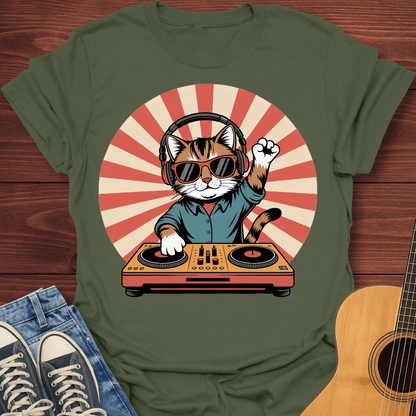 DJ Sunburst Cat T-Shirt