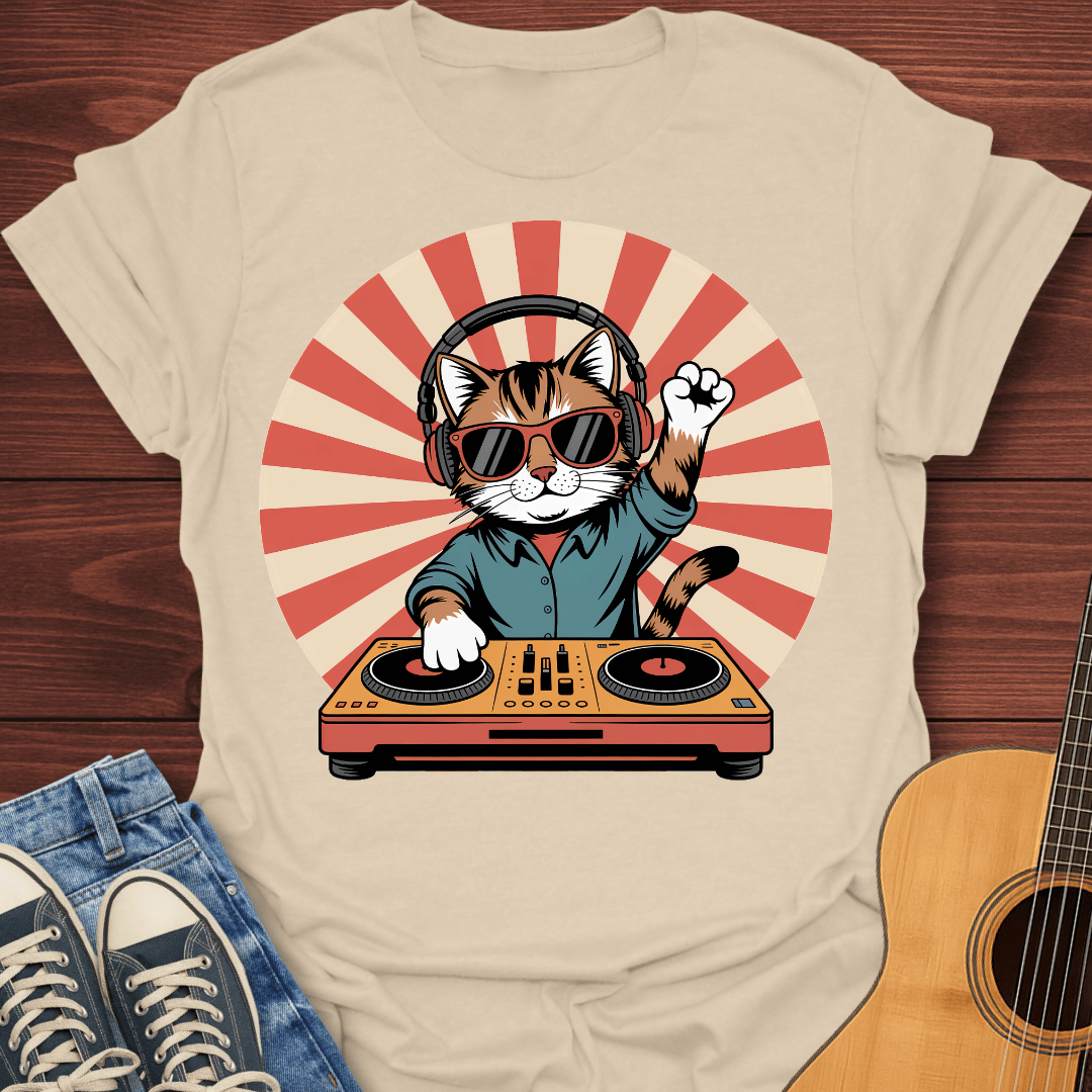 DJ Sunburst Cat T-Shirt