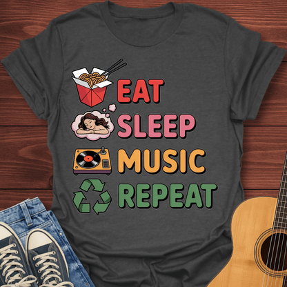 Eat Sleep Music Repeat T-Shirt