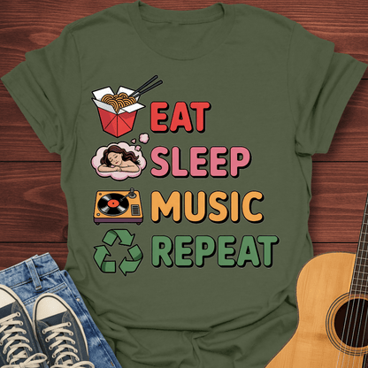 Eat Sleep Music Repeat T-Shirt
