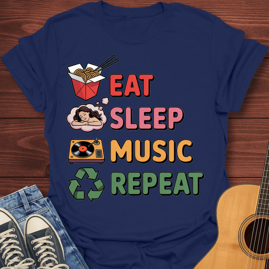 Eat Sleep Music Repeat T-Shirt