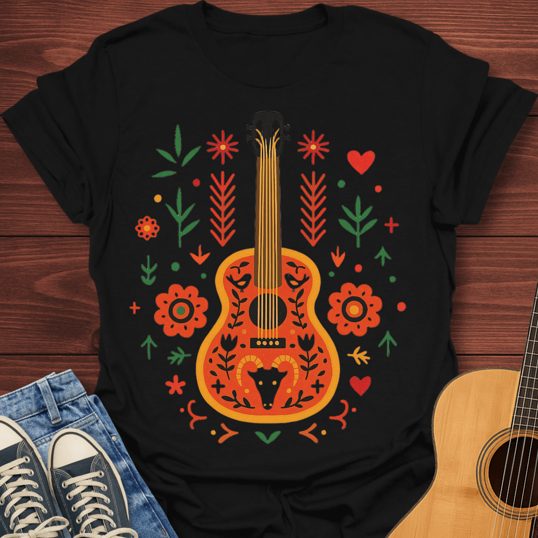 Folk Art Guitar T-Shirt