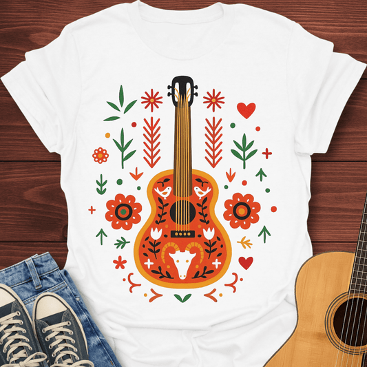 Folk Art Guitar T-Shirt