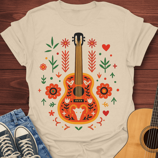 Folk Art Guitar T-Shirt