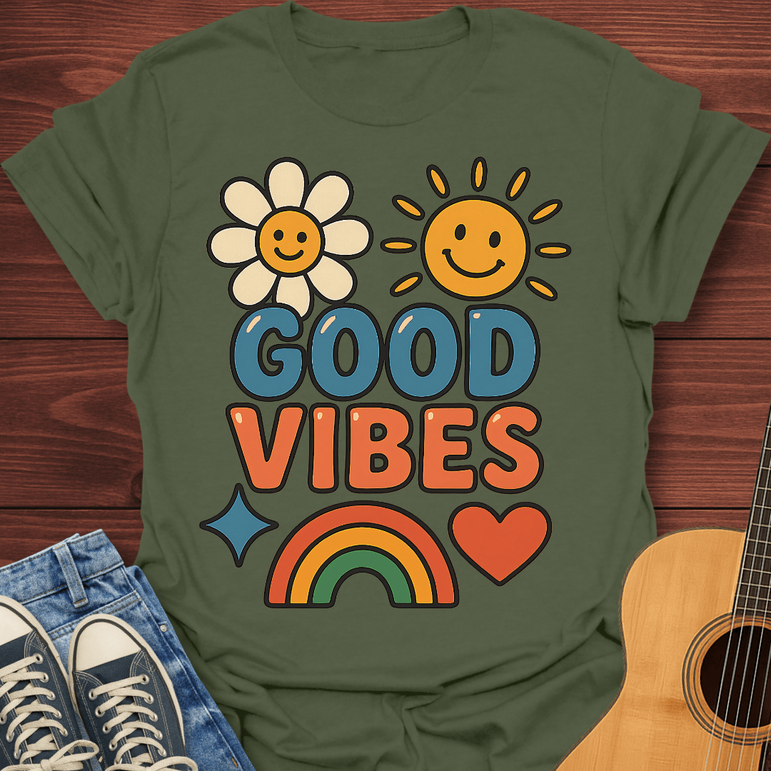 Good Vibes Retro 70s T-Shirt