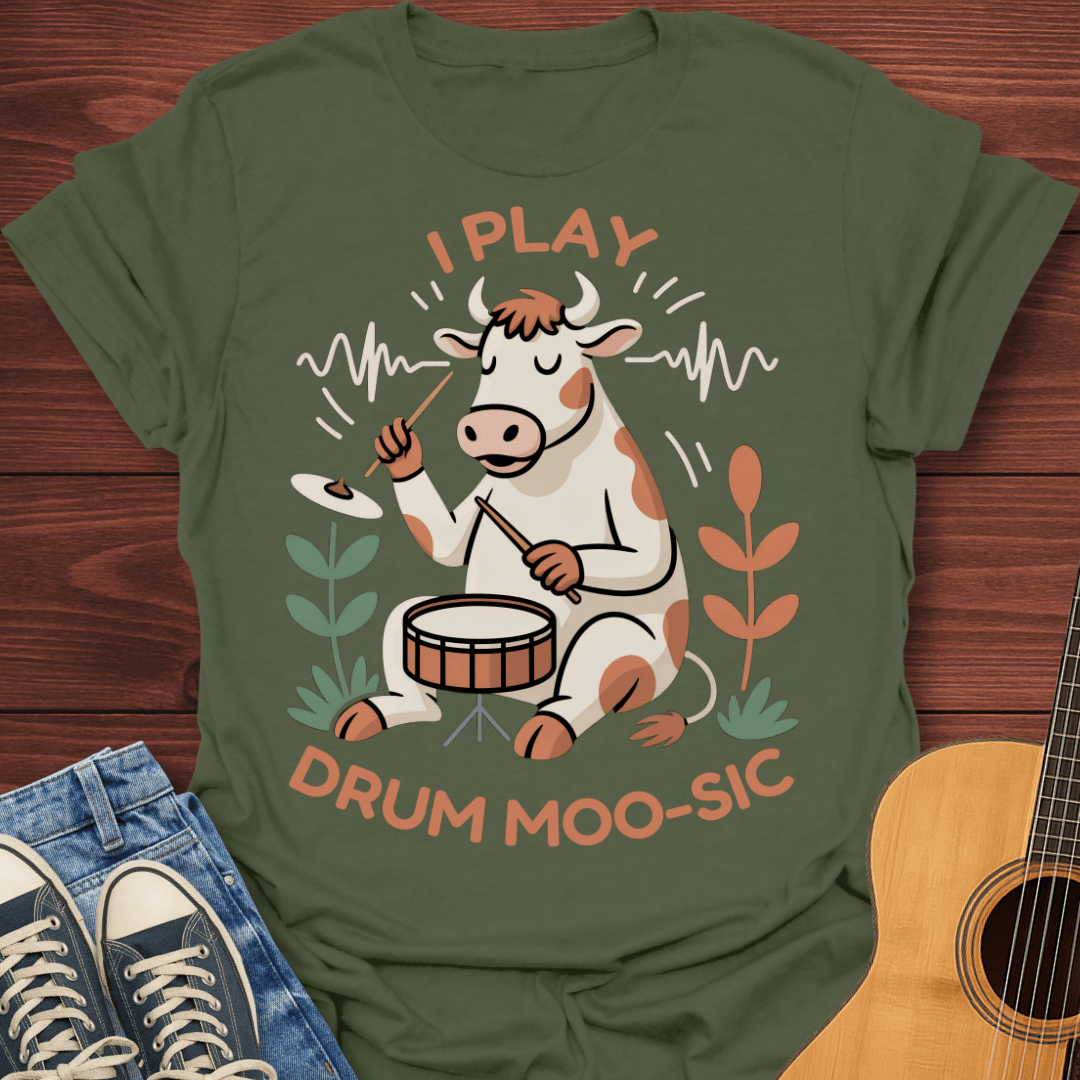 I Play Drum Moo-sic T-Shirt