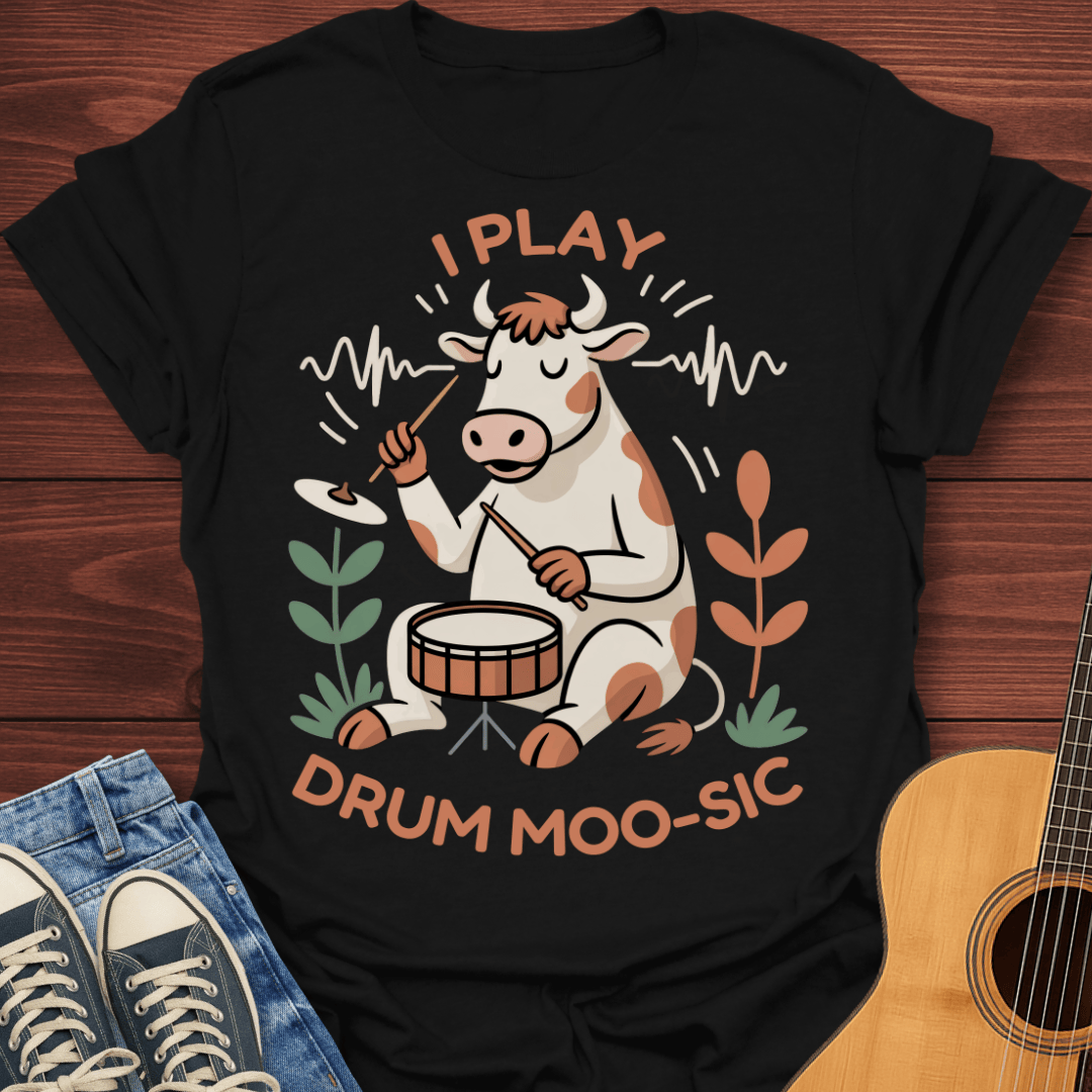 I Play Drum Moo-sic T-Shirt