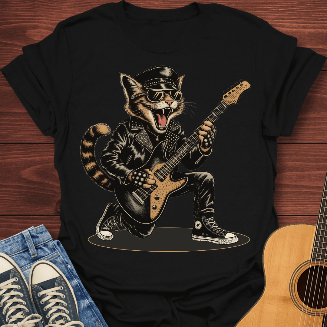 Metal Cat Guitarist T-Shirt