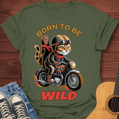 Born to Be Wild Cat Biker T-Shirt
