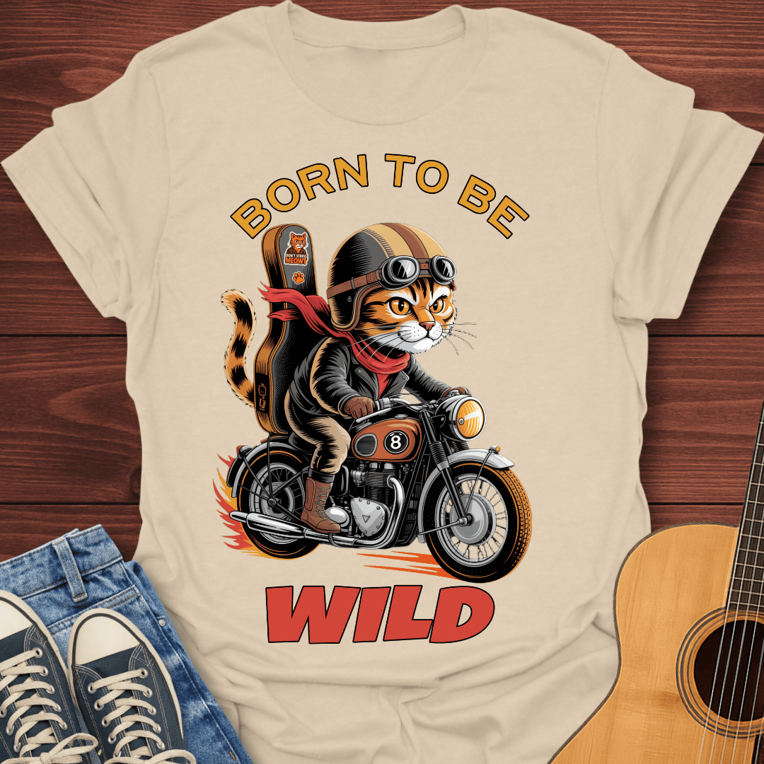 Born to Be Wild Cat Biker T-Shirt