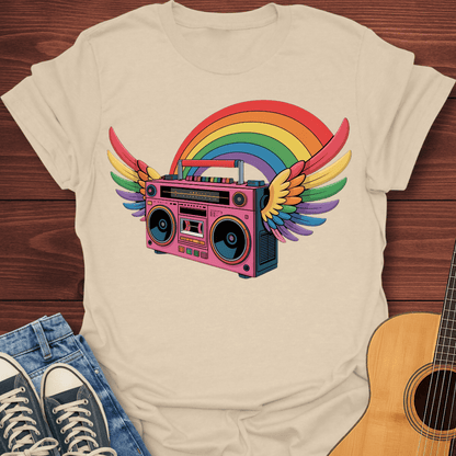 Rainbow Retro Boombox T-Shirt