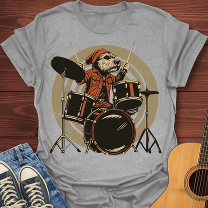 Retro Dog Drummer T-Shirt