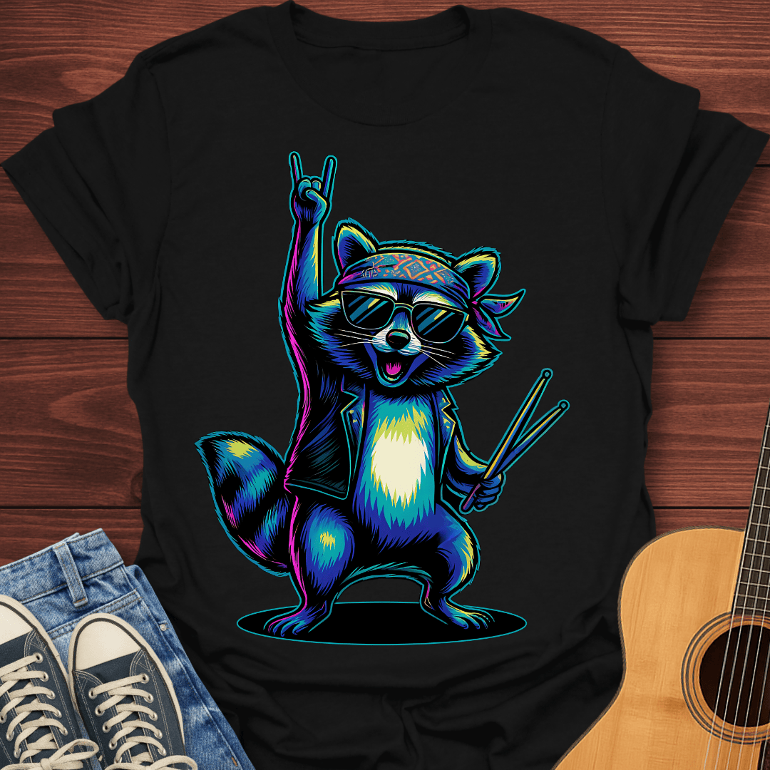 Rock On Raccoon  T-Shirt