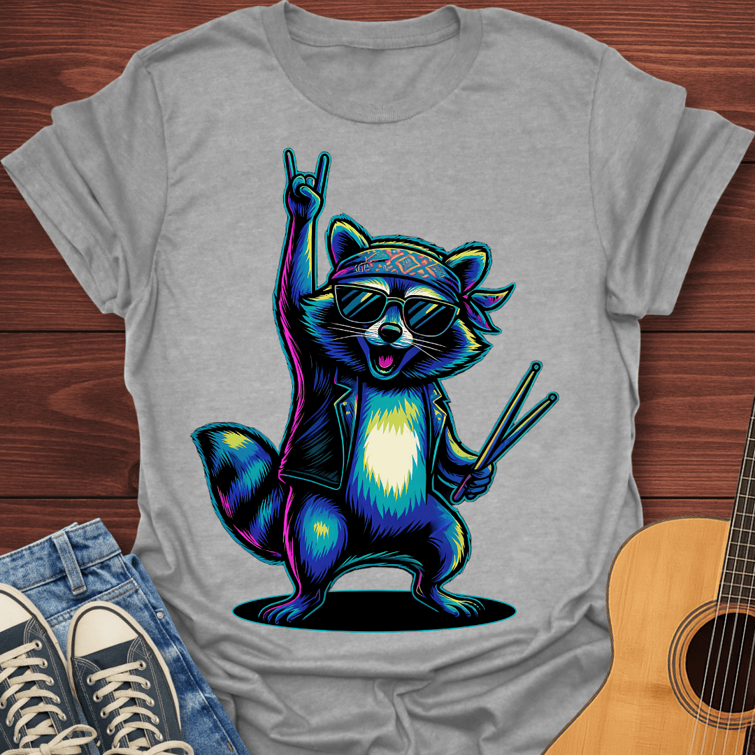 Rock On Raccoon  T-Shirt