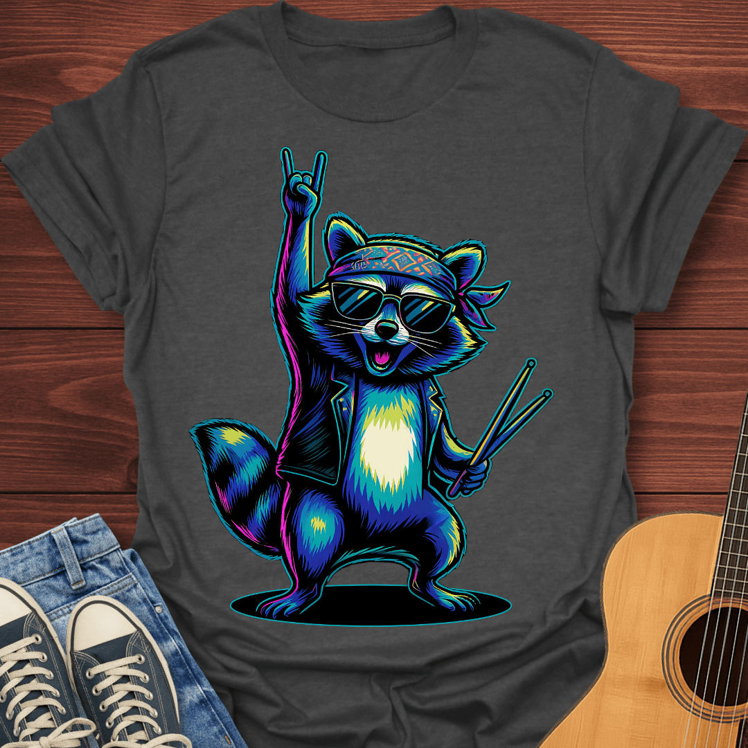 Rock On Raccoon  T-Shirt