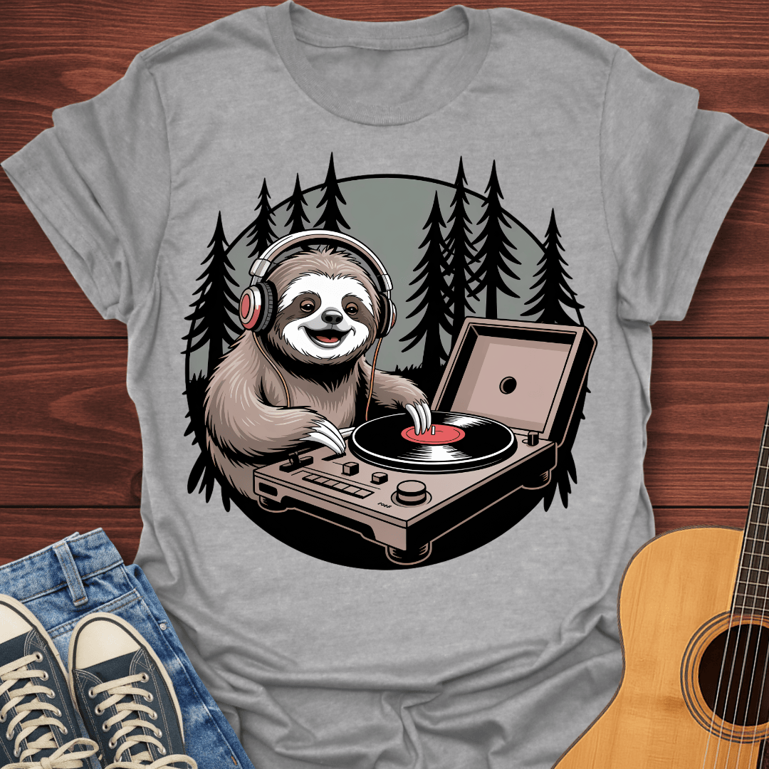 Vinyl Vibes Sloth T-Shirt