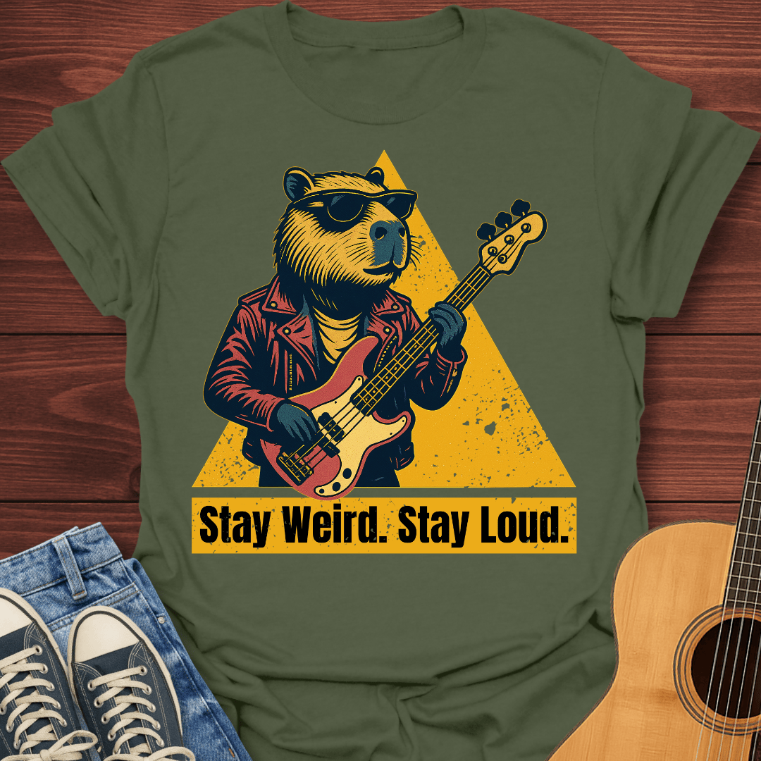 Stay Weird Bass Capybara T-Shirt