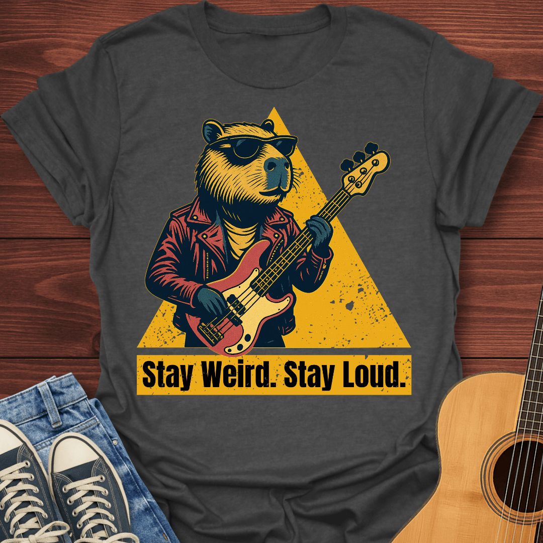 Stay Weird Bass Capybara T-Shirt
