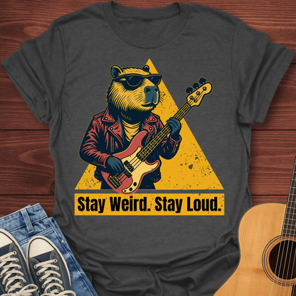 Stay Weird Bass Capybara T-Shirt