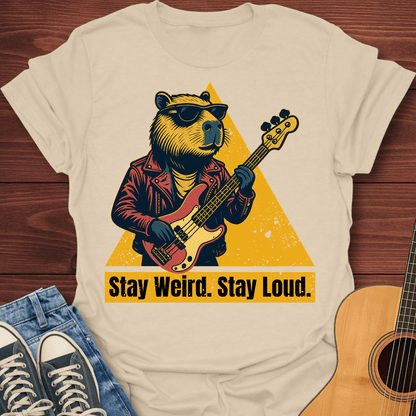Stay Weird Bass Capybara T-Shirt