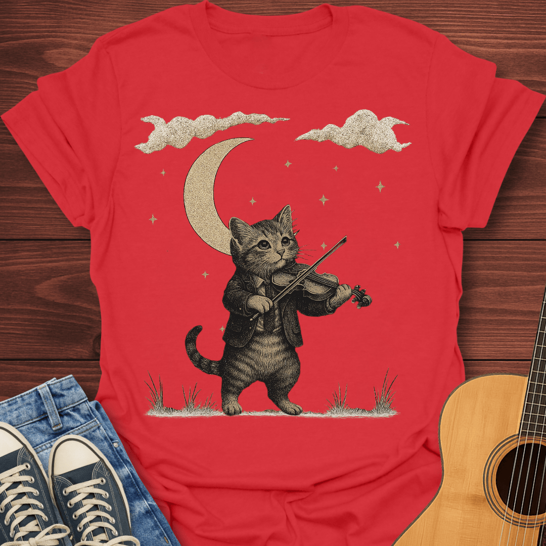 The Forest Violinist Cat T-Shirt