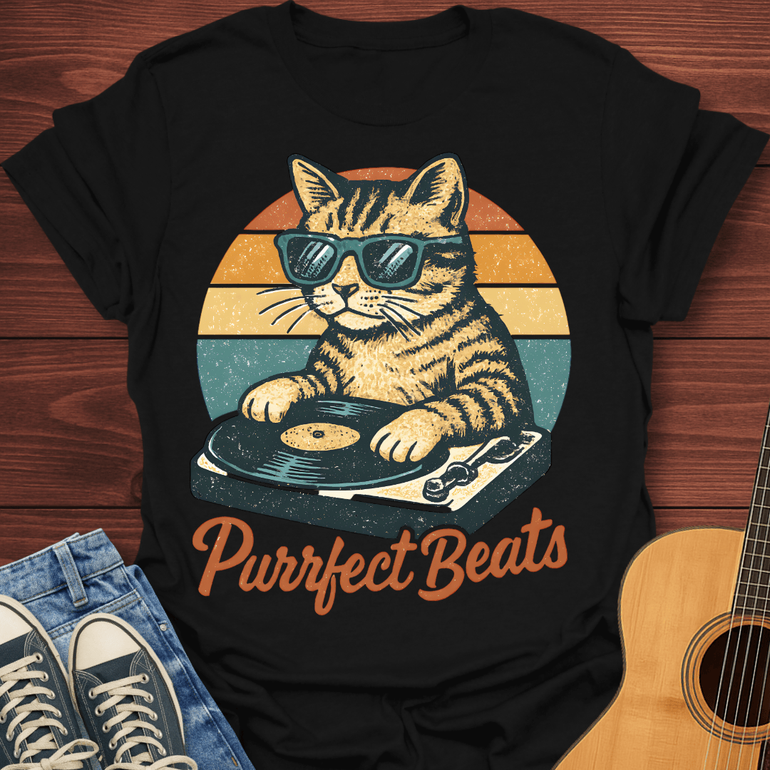 Purrfect Beats DJ Cat T-Shirt