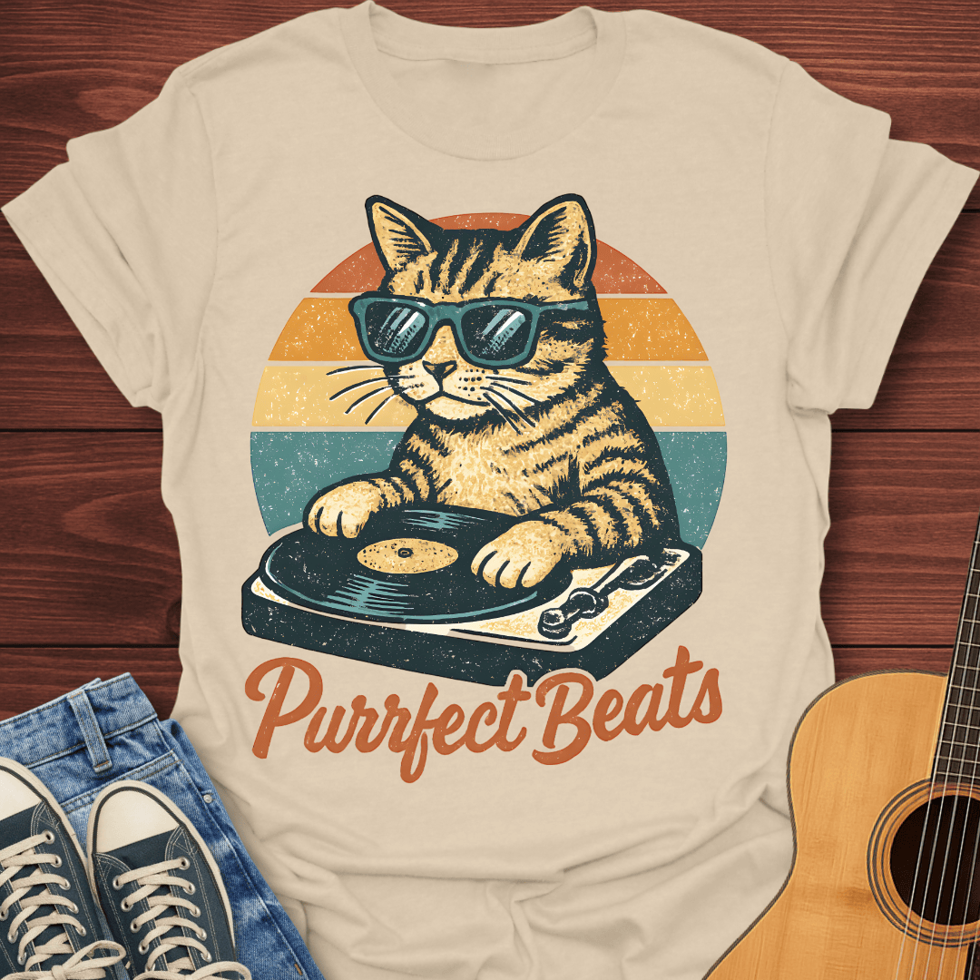Purrfect Beats DJ Cat T-Shirt