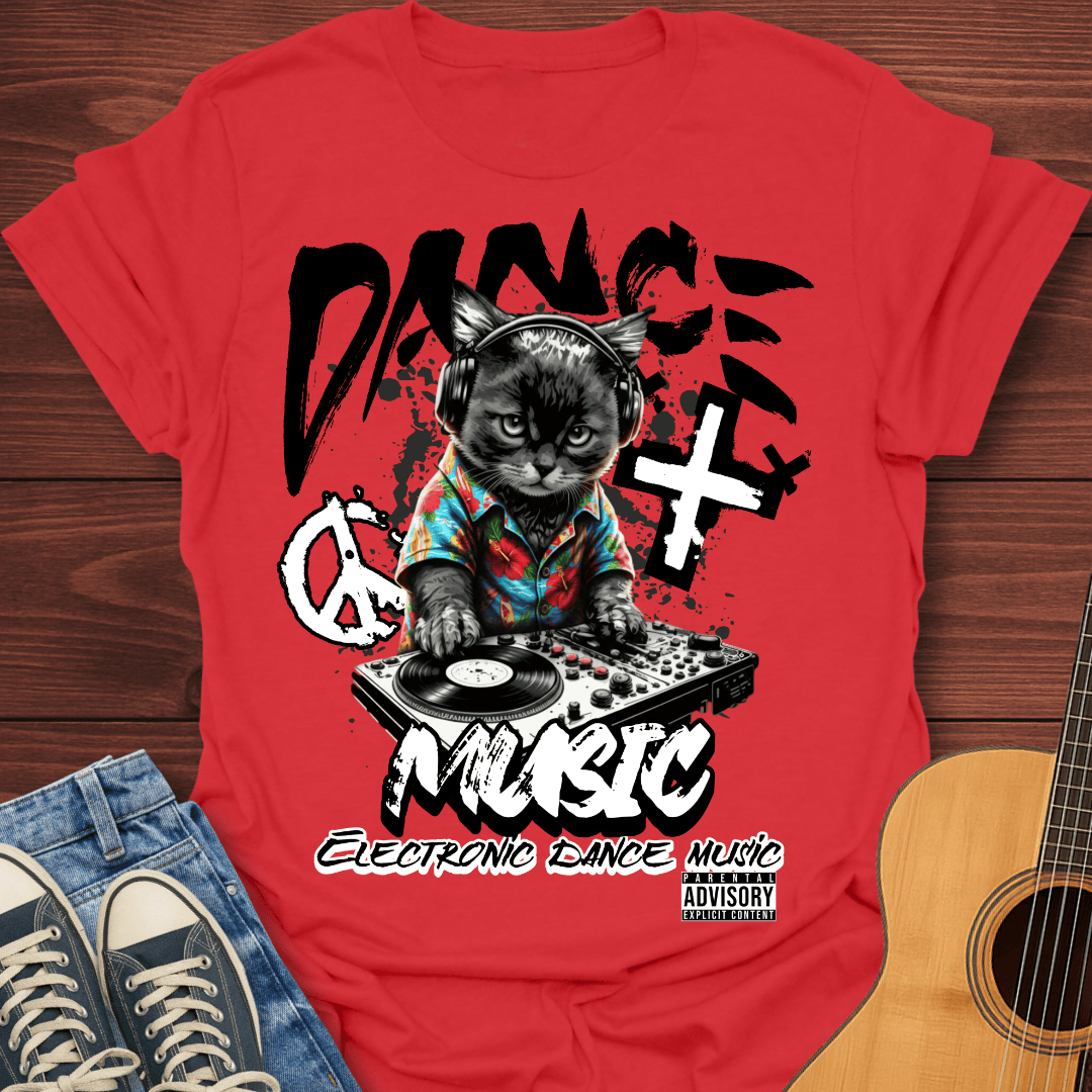 EDM Dance Music Cat T-Shirt