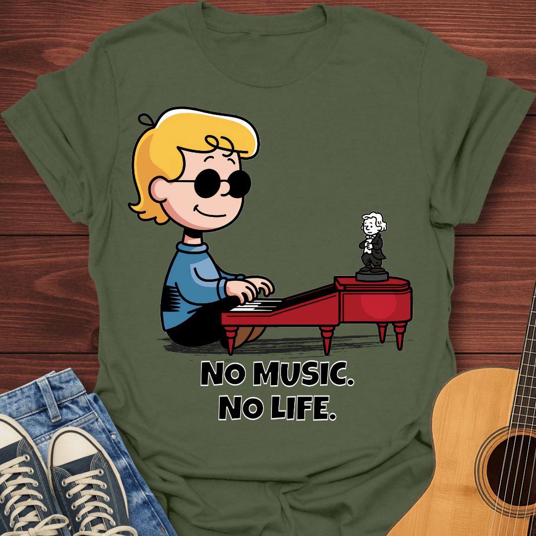 No Music No Life Pianist T-Shirt