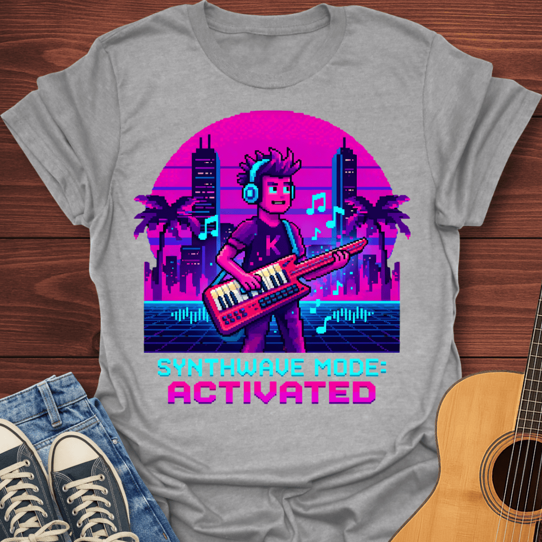 Retro Synthwave Keytar T-Shirt