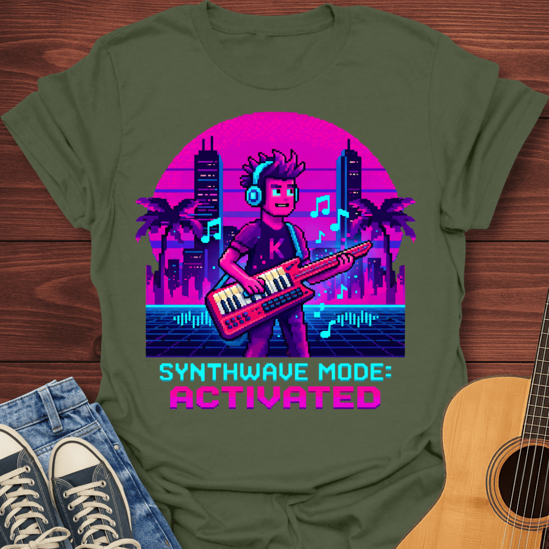 Retro Synthwave Keytar T-Shirt