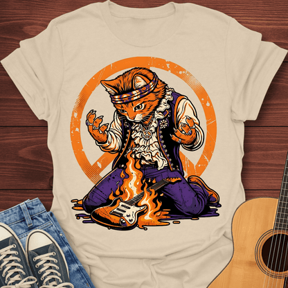 Psychedelic Guitar Cat T-Shirt