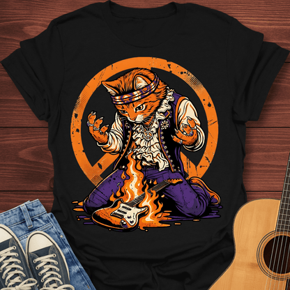 Psychedelic Guitar Cat T-Shirt