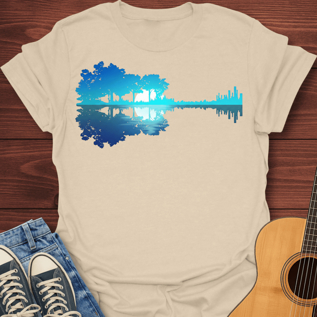Guitar Moon Reflection T-Shirt