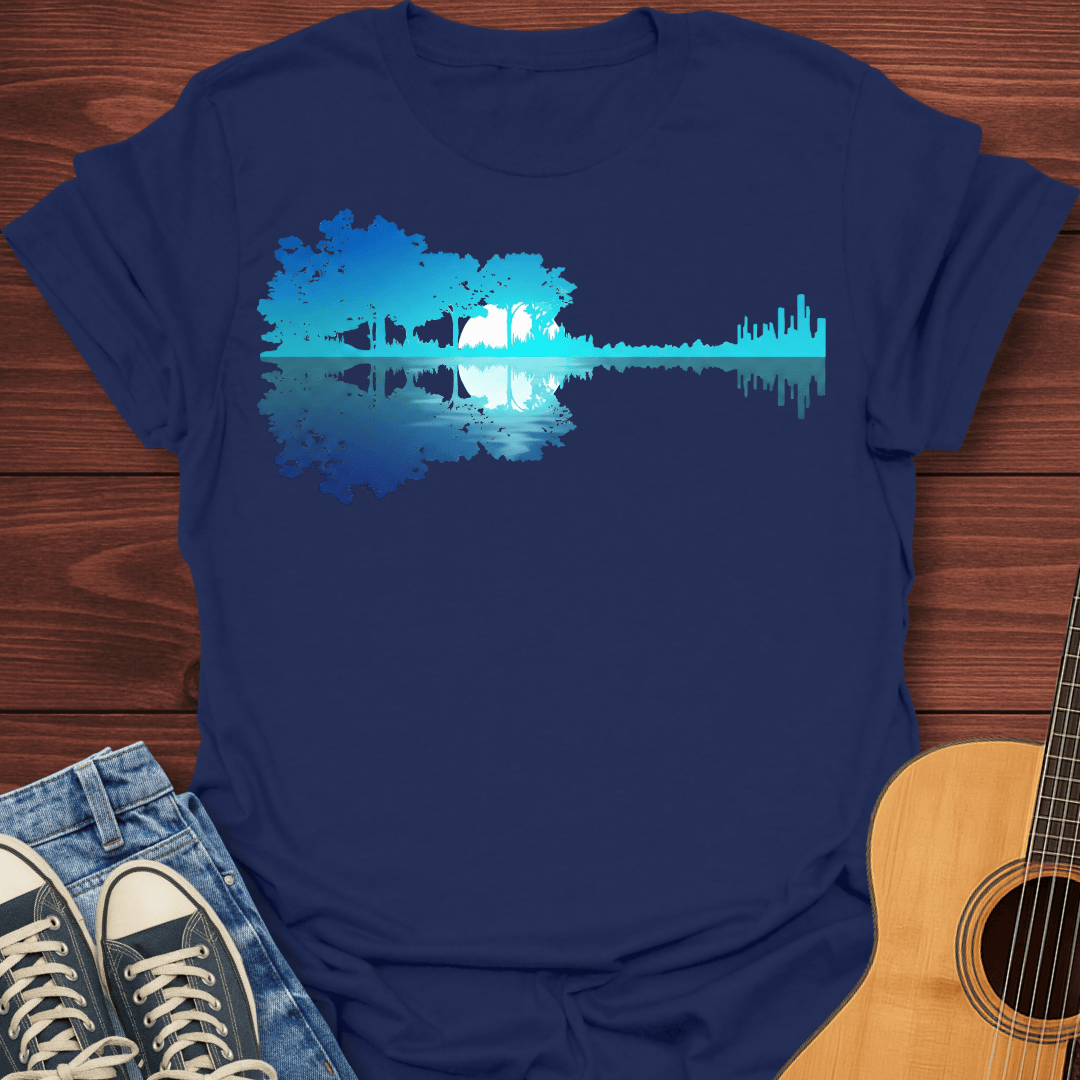 Guitar Moon Reflection T-Shirt