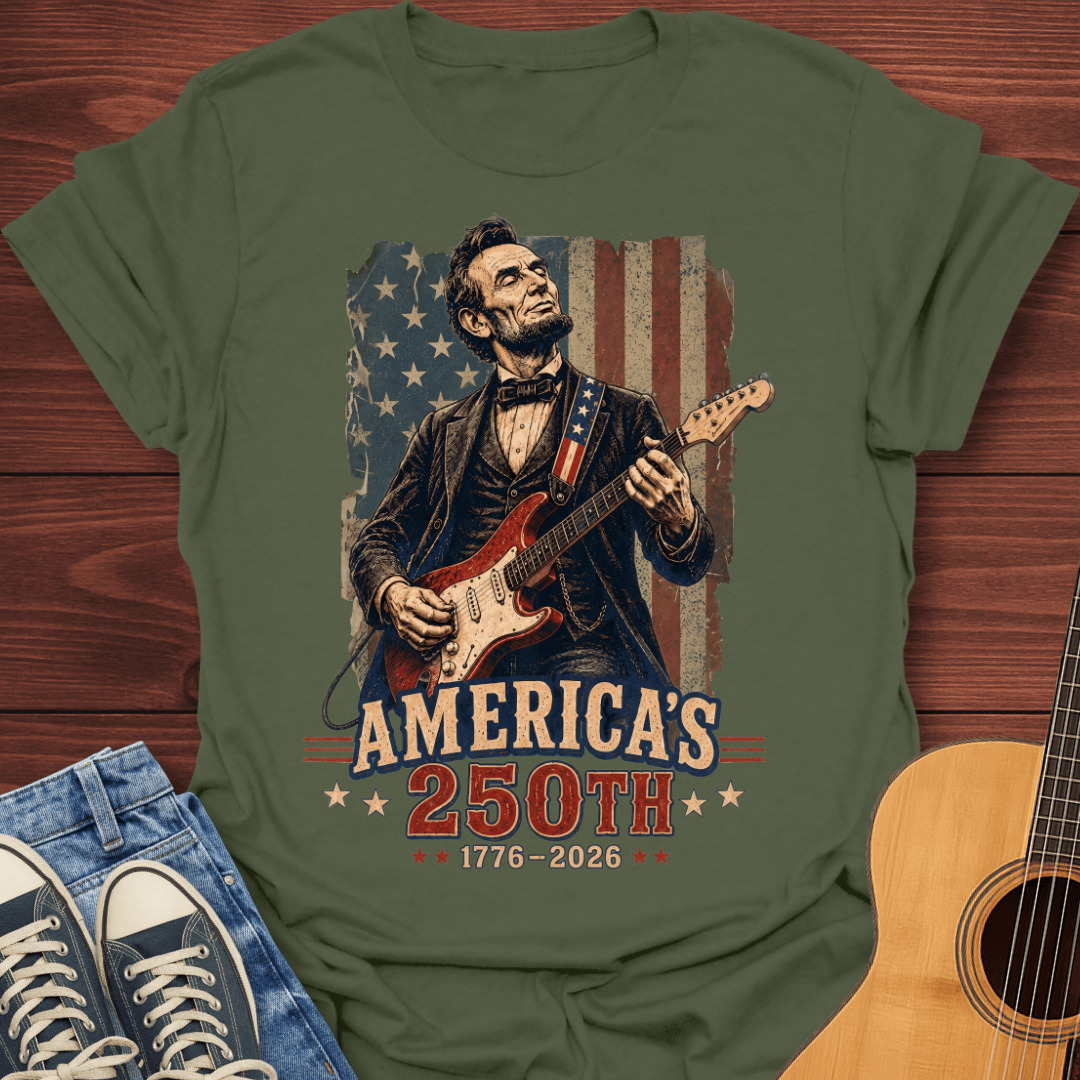 Lincoln Rocks America's 250th T-Shirt
