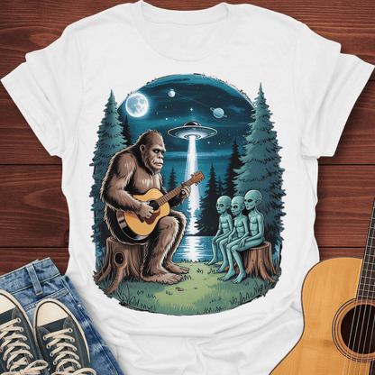 Bigfoot Serenades Aliens T-Shirt