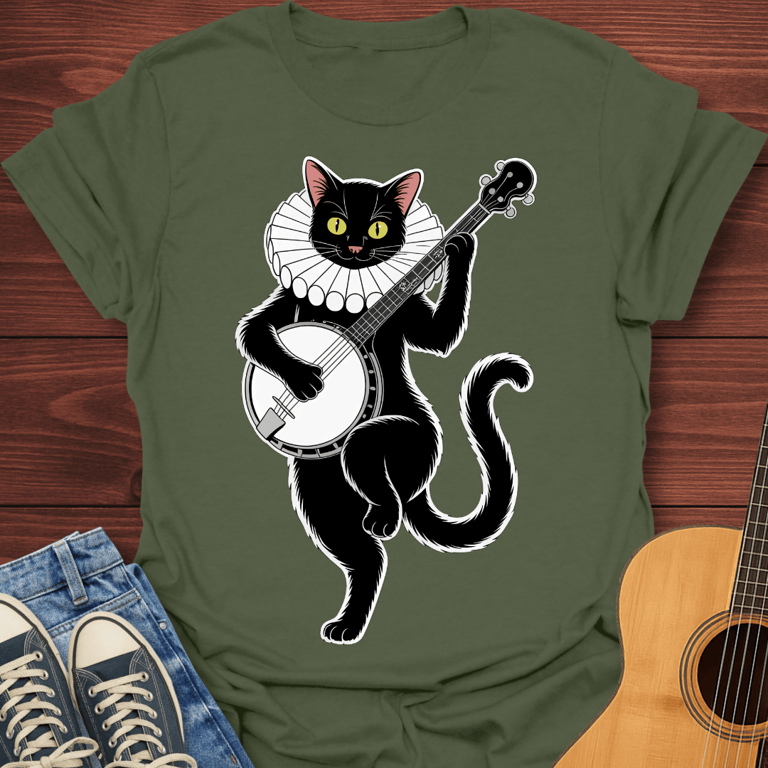 Black Cat Banjo T-Shirt