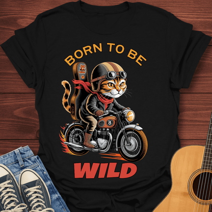 Born to Be Wild Cat Biker T-Shirt