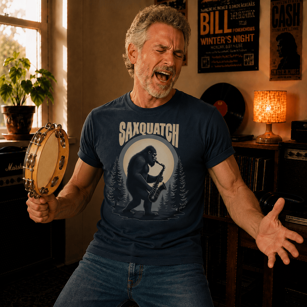 Saxquatch Forest T-Shirt