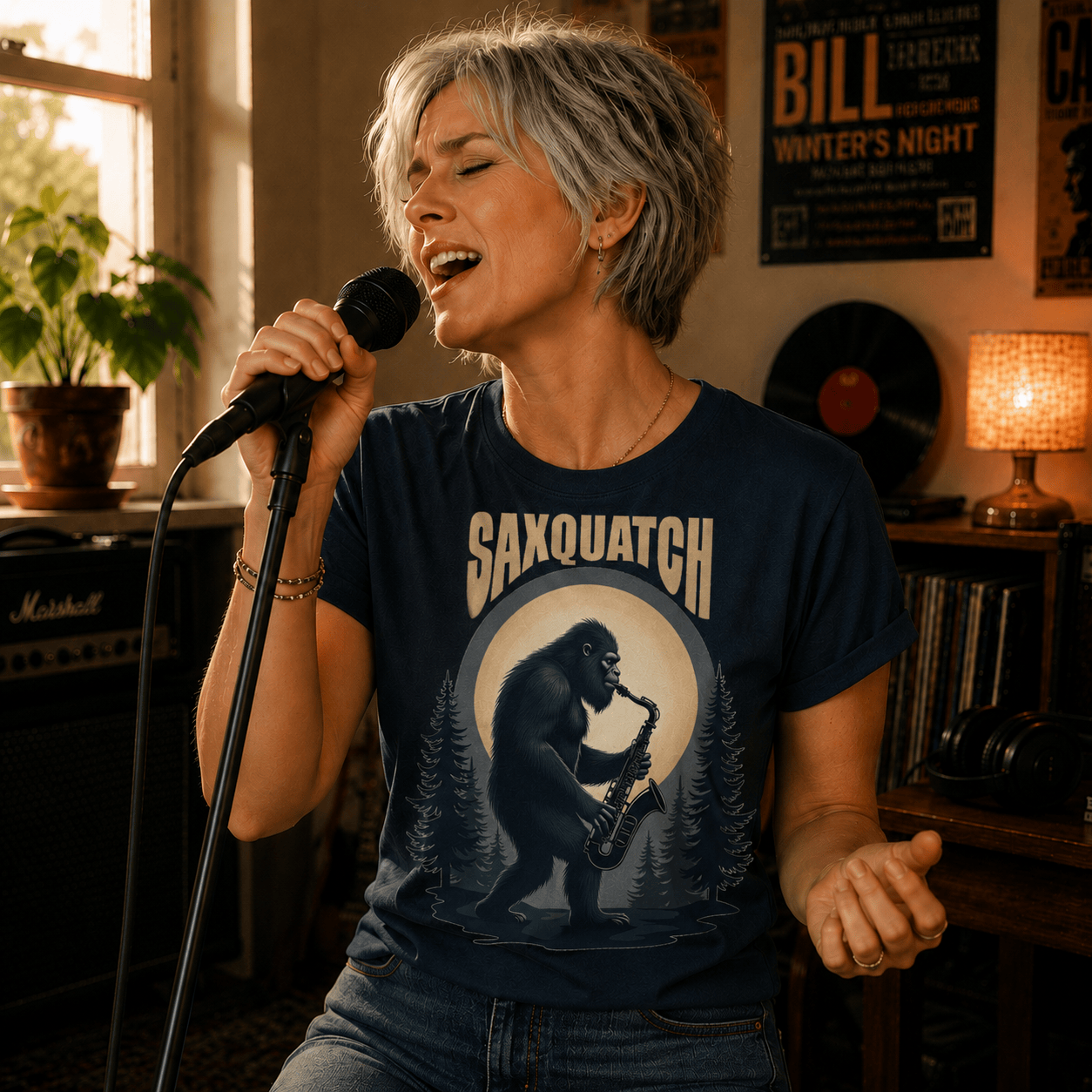 Saxquatch Forest T-Shirt