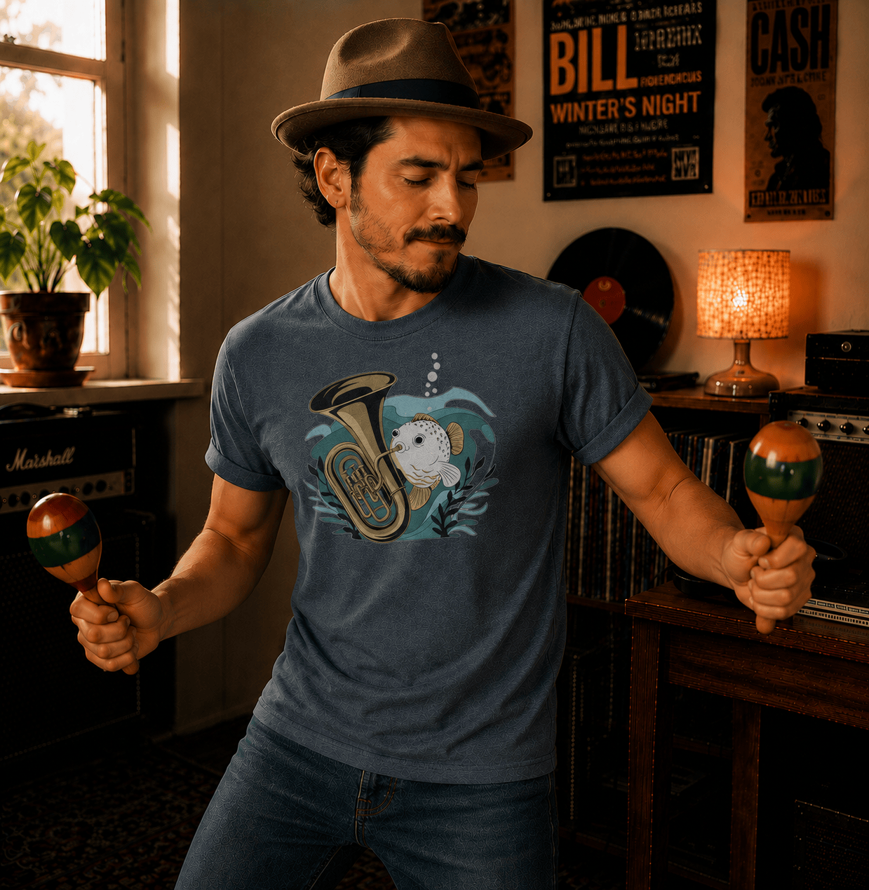 Tuba Blowfish T-Shirts